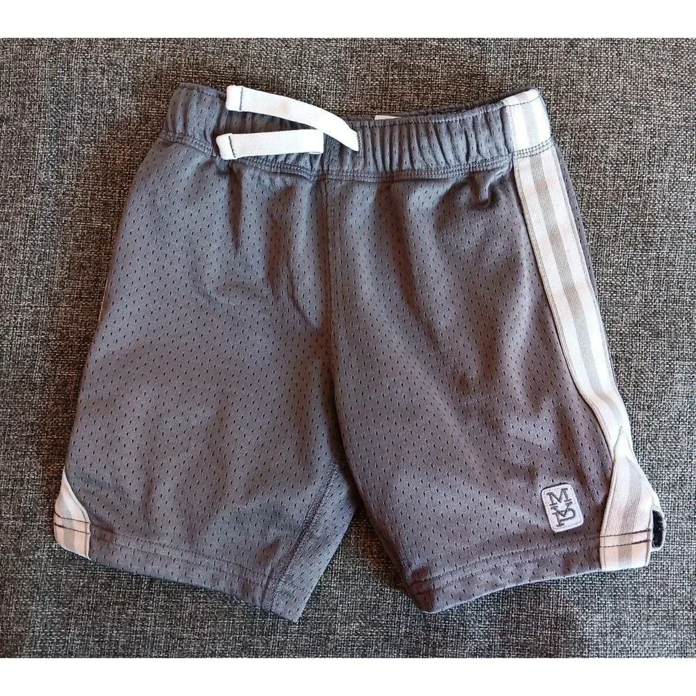 Shorts 3T Boys Carters M V P Gray Athletic Side Stripe Adjustable Waist Lined